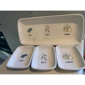 Rae Dunn Artisan Collection by Magenta Keep Hold Contain 4 Piece Tray Set NEW